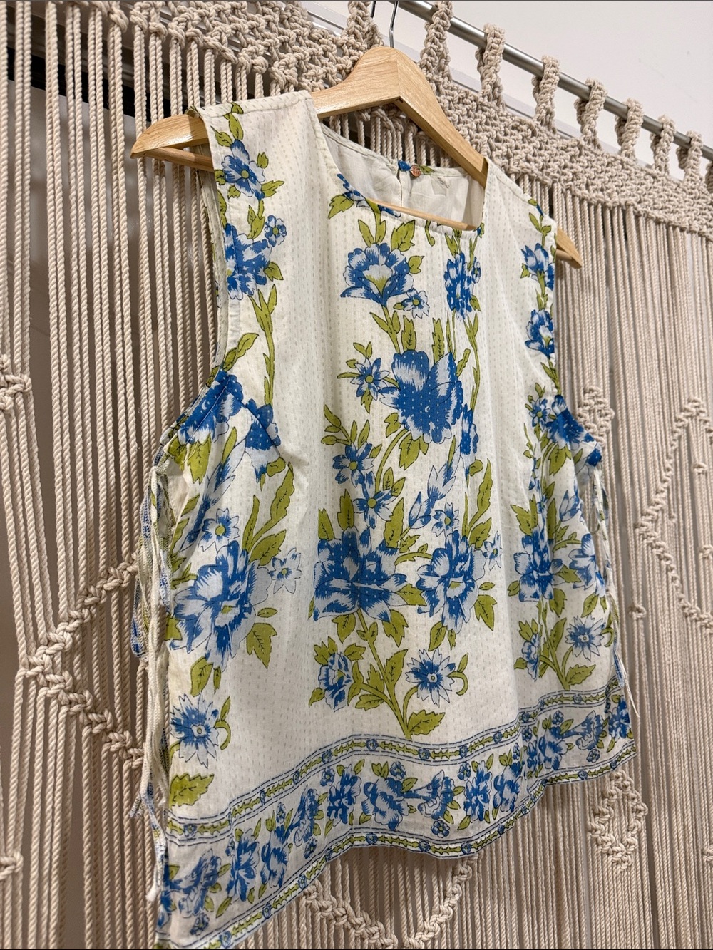Free People Floral Sleeveless Tank Top W/ Tie Sides - Picture 7 of 8